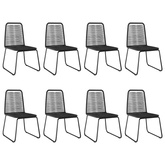 9-częściowy zestaw mebli ogrodowych, rattan PVC, czarno-brązowy