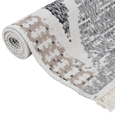 vidaXL Dywanik, czarno-szary, 100x200 cm, bawełniany