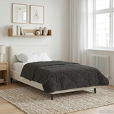 Zimowa Kołdra Antracyt 135 x 200 cm Mikrofibra i Fleece Teddy