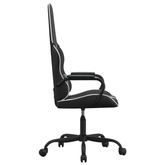 vidaXL Masujący fotel gamingowy, biało-czarny, sztuczna skóra model standard