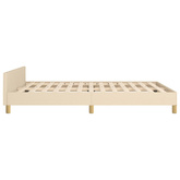 vidaXL Rama łóżka z zagłówkiem, kremowa, 140x190 cm, obita tkaniną model standard