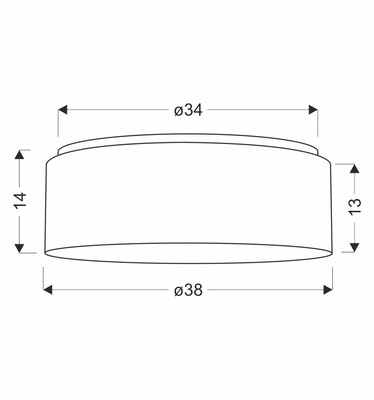 SFONDO 2 ampla sufitowa 38 cm biały 2x40W E27 abażur frappe