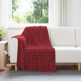 Koce narzutowe 6 pcs Bordeaux Czerwony 150 x 130 cm Polar