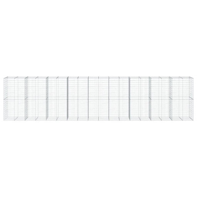 Kosz gabionowy z pokrywą, 900x100x200 cm, galwanizowane żelazo