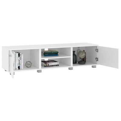 vidaXL Szafka pod TV, biała, 140x40x35 cm materiał drewnopochodny