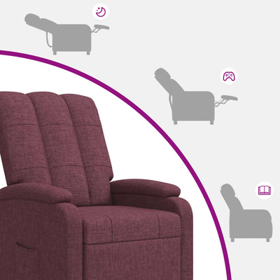 Fotel recliner Fioletowy tkanina