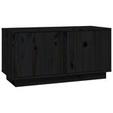vidaXL Szafka pod TV, czarna, 80x35x40,5 cm, lite drewno sosnowe