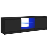 vidaXL Szafka pod TV z oświetleniem LED, czarna, 120 x 30 x 35,5 cm