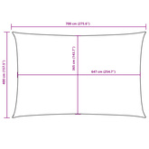 Prostokątny żagiel ogrodowy, tkanina Oxford, 4x7 m, kremowy