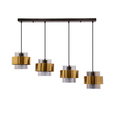 Lampa wisząca z abażurami Spiega czarna mosiężna do salonu nad stół