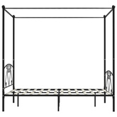 Rama łóżka z baldachimem, czarna, metalowa, 140 x 200 cm