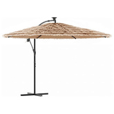 Parasol ogrodowy na stalowym słupku, brązowy, 290x290x238 cm