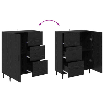 Highboard 2 szt. Czarny Dąb 69,5 x 34 x 180 cm