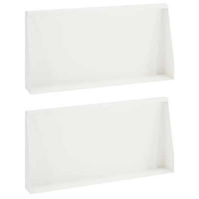 Mur oporowy 2 szt. 80 x 12 x 40 cm Stal Biały