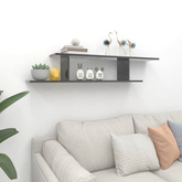 vidaXL Wisząca szafka pod TV, szara z połyskiem, 125x18x23 cm