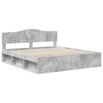 Ramka łóżka Betonowy 180 x 200 cm Lite drewno sosnowe