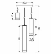 Lampa wisząca czarna talerz 3x25W Tubo 33-79084