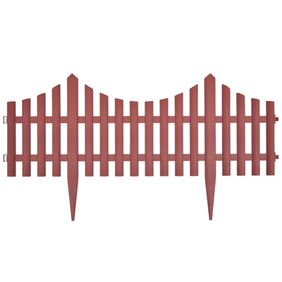 Obrzeża ogrodowe, 17 szt., 10 m, brązowe