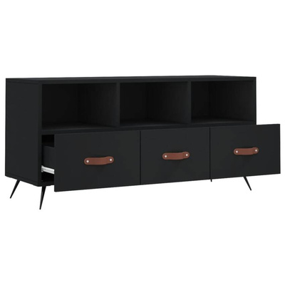 vidaXL Szafka pod TV, czarna, 102x36x50 cm, materiał drewnopochodny wariant 4
