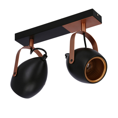 Lampa czarno-miedziana regulowana spot E14 2x40W Anica 92-81797