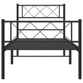 Metalowa rama łóżka z wezgłowiem i zanóżkiem, czarna, 90x200 cm wariant 6