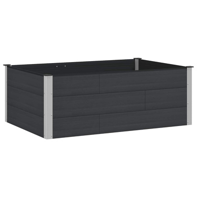 Podniesiona rabata ogrodowa Czarny 150 x 100 x 54 cm