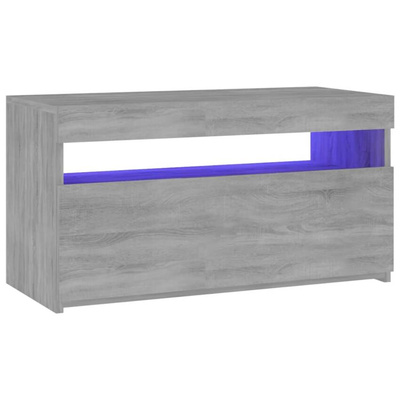 vidaXL Szafka pod TV z oświetleniem LED, szary dąb sonoma, 75x35x40 cm