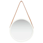 vidaXL Lustro ścienne na pasku, 40 cm, białe