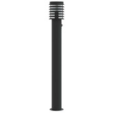 Lampy ogrodowe na słupku, z czujnikiem, 3 szt., czarne, 110 cm