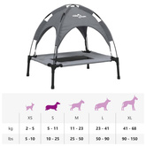 vidaXL Legowisko dla psa, z baldachimem, antracytowe, tkanina i stal