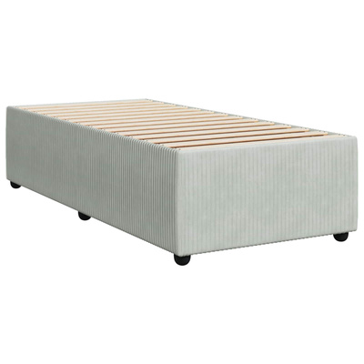 Łóżko kontynentalne z materacem jasnoszary 90 x 190 cm Welur
