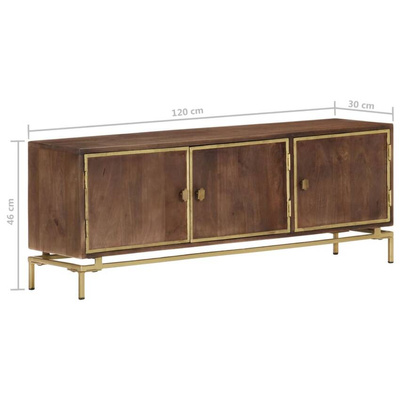 vidaXL Szafka pod TV, 120x30x46 cm, lite drewno mango