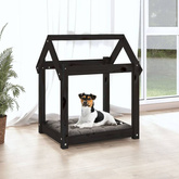 vidaXL Legowisko dla psa, czarne, 61x50x70 cm, lite drewno sosnowe