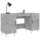 vidaXL Biurko, szarość betonu, 140x50x75 cm, materiał drewnopochodny