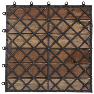 Płytka Tarasowa 10 pcs Szary 30 x 30 cm Drewno Akacjowe