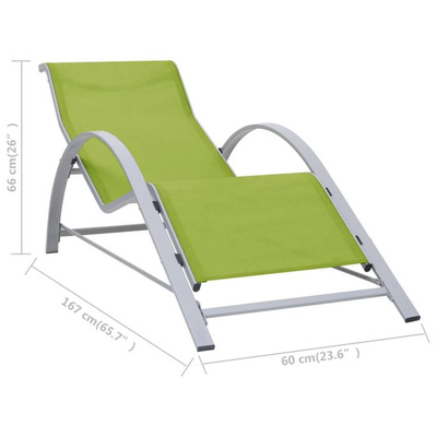 vidaXL Leżaki ze stolikiem, 2 szt., aluminium, zielone