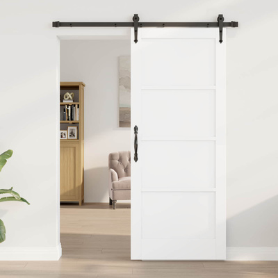 Drzwi przesuwne ORKDAL 83 x 202 cm Lite drewno sosnowe Biały