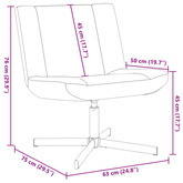 Fotel obrotowy Czerwone wino 63 x 75 x 76 cm tkanina