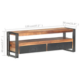 vidaXL Szafka pod TV 120x30x40 cm, lite drewno stylizowane na sheesham