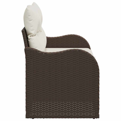 Sofa Ogrodowa z poduszką Brązowy 121 x 62 x 69cm polirattan