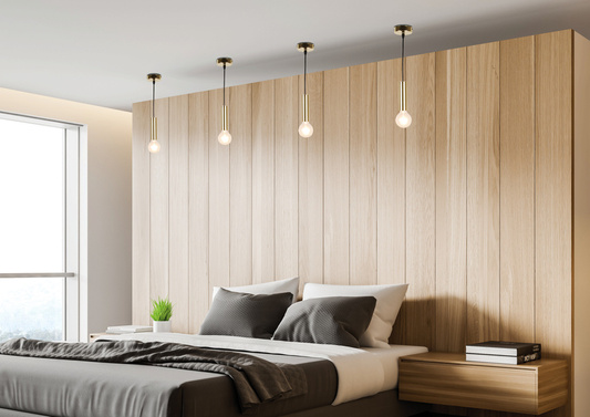 Lampa wisząca tuba Dallas Ledea złota metalowa E27 pojedyncza