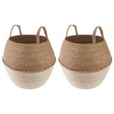 Doniczka z uchwytami 2 pcs Biały ? 32 x 32 cm 100% Trawa morska