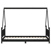 vidaXL Rama łóżka dziecięcego, czarna, 90x190 cm, drewno sosnowe model standard