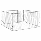 Zewnętrzna buda dla psa z drzwiami 2x2x1 m, ocynkowana stal