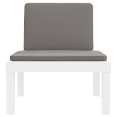 vidaXL Leżak z poduszkami biały, PP