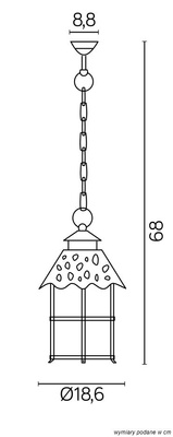 Lampa zewnętrzna wisząca K 1018/1/R