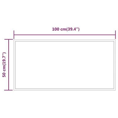 vidaXL Lustro łazienkowe z LED, 100x50cm
