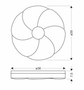 Fiorino Lampa Sufitowa Plafon Drewniany 24W Led 39Cm Biały+Drewniany 4000K