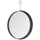 vidaXL Lustro ścienne z zawieszką, czarne, 30 cm