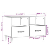 vidaXL Szafka pod TV, biała, 80x36x50 cm, materiał drewnopochodny wariant 12